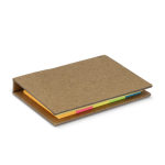 Notes adhésives de 2 tailles dans un carnet en papier kraft couleur naturel