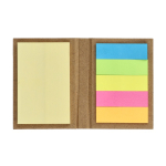 Notes adhésives de 2 tailles dans un carnet en papier kraft couleur naturel troisième vue