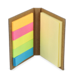 Notes adhésives de 2 tailles dans un carnet en papier kraft couleur naturel quatrière vue