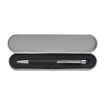 Stylo tactile en aluminium, en étui métallique, encre bleue couleur noir deuxième vue