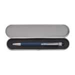 Stylo tactile en aluminium, en étui métallique, encre bleue couleur bleu deuxième vue