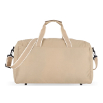 Sac en RPET pour voyage ou sport avec grande ouverture supérieure couleur beige quatrière vue