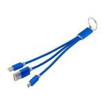 Set de câbles de charge 3 en 1 avec mousqueton pour le transport couleur bleu ultramarine troisième vue