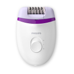 Épilateur et mini tondeuse dans un étui en satin marque Philips couleur blanc