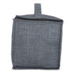 Panier de pique-nique avec couvercle en bois et sac isotherme couleur gris foncé