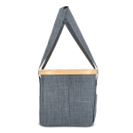Panier de pique-nique avec couvercle en bois et sac isotherme couleur gris foncé sixième vue