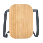 Panier de pique-nique avec couvercle en bois et sac isotherme couleur gris foncé septième vue