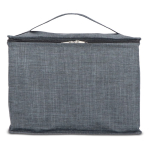 Panier de pique-nique avec couvercle en bois et sac isotherme couleur gris foncé huitième vue