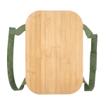 Panier de pique-nique avec couvercle en bois et sac isotherme couleur vert olive septième vue