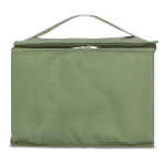Panier de pique-nique avec couvercle en bois et sac isotherme couleur vert olive neuvième vue
