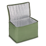 Panier de pique-nique avec couvercle en bois et sac isotherme couleur vert olive
