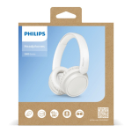 Casque pliable avec bouton lecture longue durée Philips couleur blanc huitième vue
