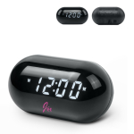 Radio réveil rond et compact avec écran numérique pour l'heure