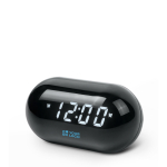 Radio réveil rond et compact avec écran numérique pour l'heure vue principale