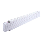 Règle pliable en bois avec schéma d’angles intégré, marque Stabila, 2M couleur blanc avec zone d'impression