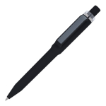 Stylo à bille en plastique recyclé, finition douce et encre bleue couleur noir