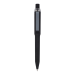 Stylo à bille en plastique recyclé, finition douce et encre bleue couleur noir deuxième vue