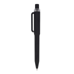 Stylo à bille en plastique recyclé, finition douce et encre bleue couleur noir troisième vue