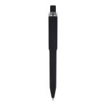 Stylo à bille en plastique recyclé, finition douce et encre bleue couleur noir quatrière vue