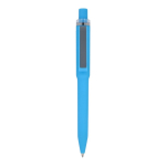 Stylo à bille en plastique recyclé, finition douce et encre bleue couleur bleu deuxième vue