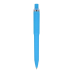 Stylo à bille en plastique recyclé, finition douce et encre bleue couleur bleu quatrière vue