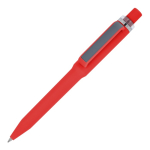 Stylo à bille en plastique recyclé, finition douce et encre bleue couleur rouge