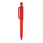 Stylo à bille en plastique recyclé, finition douce et encre bleue couleur rouge troisième vue