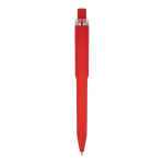 Stylo à bille en plastique recyclé, finition douce et encre bleue couleur rouge quatrière vue