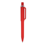 Stylo à bille en plastique recyclé, finition douce et encre bleue couleur rouge cinquième vue