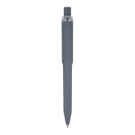 Stylo à bille en plastique recyclé, finition douce et encre bleue couleur gris quatrière vue