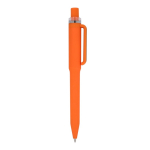 Stylo à bille en plastique recyclé, finition douce et encre bleue couleur orange cinquième vue