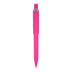 Stylo à bille en plastique recyclé, finition douce et encre bleue couleur rose quatrière vue