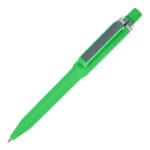 Stylo à bille en plastique recyclé, finition douce et encre bleue couleur vert lime