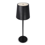 Lampe de table rechargeable en aluminium à hauteur réglable couleur noir quatrière vue