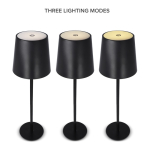 Lampe de table rechargeable en aluminium à hauteur réglable couleur noir septième vue