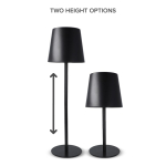 Lampe de table rechargeable en aluminium à hauteur réglable couleur noir huitième vue