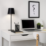 Lampe de table rechargeable en aluminium à hauteur réglable couleur noir