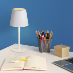 Lampe de table rechargeable en aluminium à hauteur réglable couleur blanc neuvième vue
