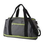 Sac de sport en polyester avec compartiment pour chaussures couleur vert troisième vue