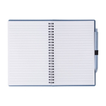 Carnet et stylo assortis en paille de blé, format A5, pages lignées couleur bleu troisième vue