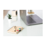 Carnet avec notes adhésives à l'intérieur, format A6, pages lignées couleur marron deuxième vue