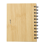 Carnet avec notes adhésives à l'intérieur, format A6, pages lignées couleur marron cinquième vue