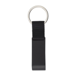 Porte-clés en métal avec décapsuleur et jeton chariot de supermarché couleur noir première vue