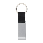 Porte-clés en métal avec décapsuleur et jeton chariot de supermarché couleur argenté première vue