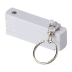 Règle plastique pliable avec mousqueton pour l'utiliser en porte-clés couleur blanc troisième vue