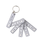 Règle plastique pliable avec mousqueton pour l'utiliser en porte-clés couleur blanc cinquième vue
