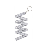 Règle plastique pliable avec mousqueton pour l'utiliser en porte-clés couleur blanc sixième vue