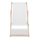 Chaise pliante en bois pour la plage ou la piscine, pour sublimation couleur blanc deuxième vue