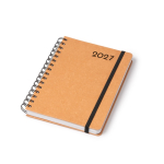 Agenda A5 à anneaux avec couverture en cuir recyclé couleur marron vue détaillée 1