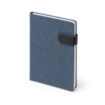 Agenda A5 en RPET avec fermeture magnétique couleur bleu gris première vue d'usage